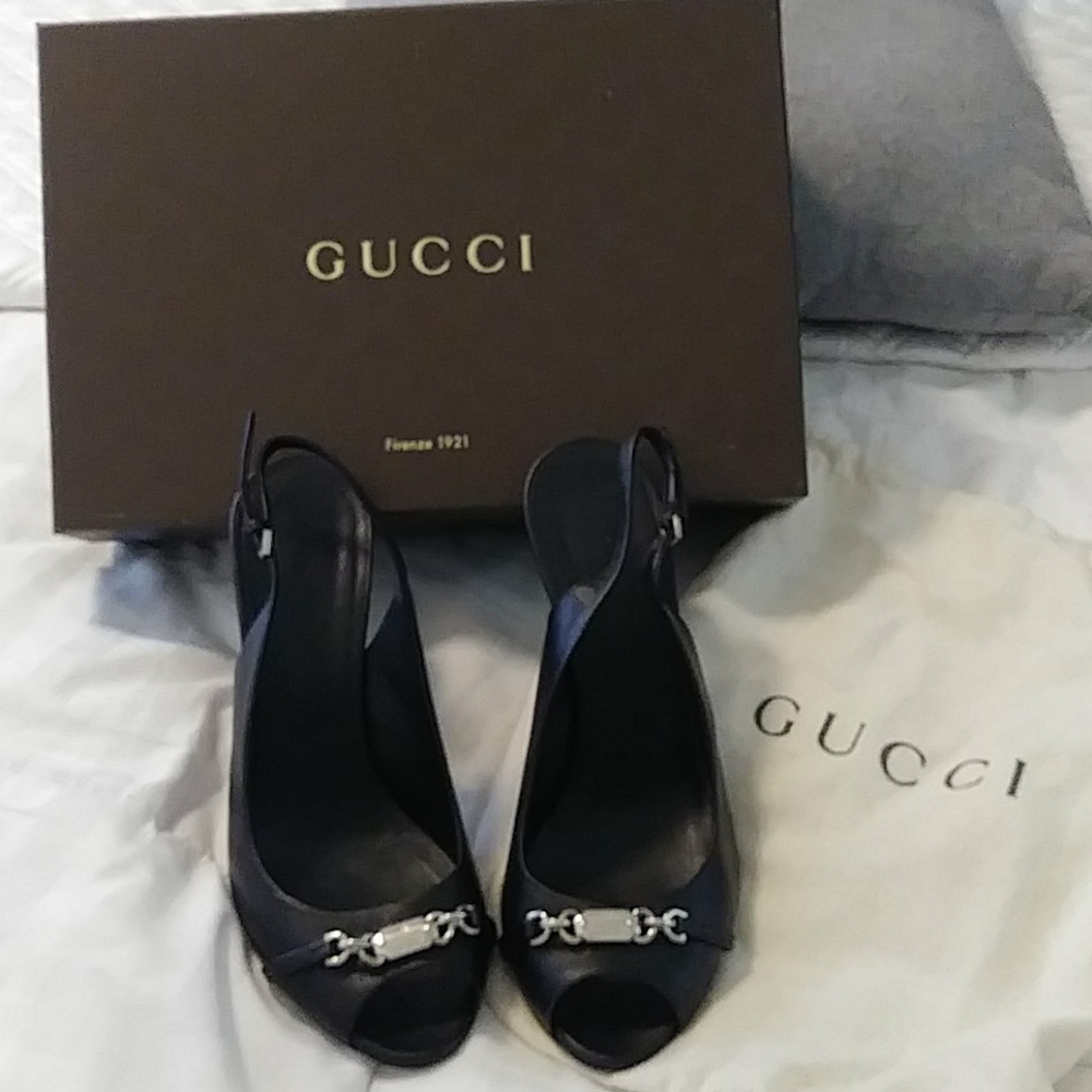 Gucci Talibu Leather Sling Pump